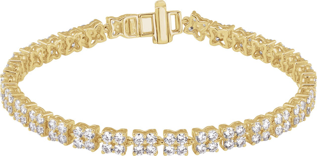 14K Gold Round Lab-Grown Diamond Line Bracelet – 5 1/3 CTW - Yellow Gold