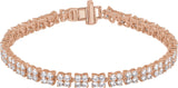 14K Gold Round Lab-Grown Diamond Line Bracelet – 5 1/3 CTW - Rose Gold