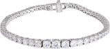 14K Gold Round Lab-Grown Diamond Line Bracelet – 6 CTW - White Gold