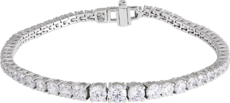 14K Gold Round Lab-Grown Diamond Line Bracelet – 6 CTW - White Gold
