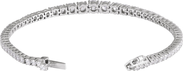 14K Gold Round Lab-Grown Diamond Line Bracelet – 6 CTW - White Gold - view 3
