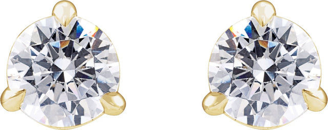 14K Gold Round Lab-Grown Diamond Cocktail-Style Stud Earrings - Yellow Gold - view 2