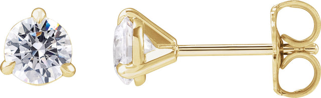 14K Gold Round Lab-Grown Diamond Cocktail-Style Stud Earrings - Yellow Gold