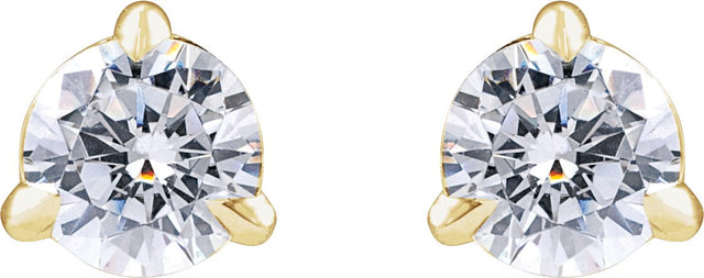 14K Gold Round Lab-Grown Diamond Cocktail-Style Stud Earrings - Yellow Gold - view 2