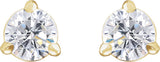 14K Gold Round Lab-Grown Diamond Cocktail-Style Stud Earrings - Yellow Gold - view 2