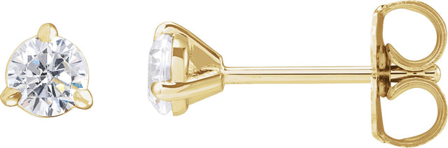 14K Gold Round Lab-Grown Diamond Cocktail-Style Stud Earrings - Yellow Gold