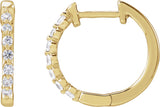 14K Gold Round Lab-Grown Diamond Hoop Earrings – 1.5-2.6mm Stones - Yellow Gold