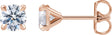 14K Gold Lab-Grown Diamond Round Cocktail-Style Stud Earrings - Rose Gold
