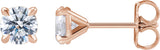 14K Gold Lab-Grown Diamond Round Cocktail-Style Stud Earrings - Rose Gold