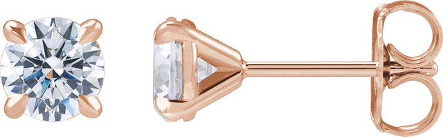14K Gold Lab-Grown Diamond Round Cocktail-Style Stud Earrings - Rose Gold