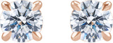 14K Gold Lab-Grown Diamond Round Cocktail-Style Stud Earrings - Rose Gold - view 2
