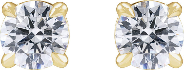 14K Gold Lab-Grown Diamond Round Cocktail-Style Stud Earrings - Yellow Gold - view 2