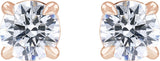 14K Gold Lab-Grown Diamond Round Cocktail-Style Stud Earrings - Rose Gold - view 2