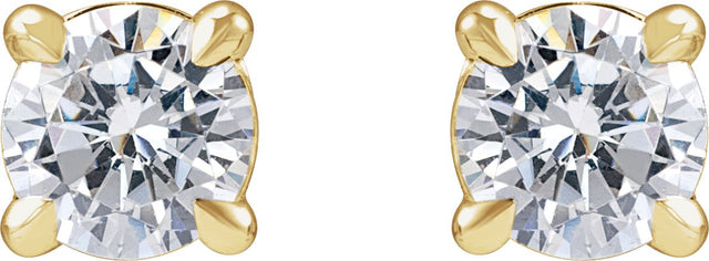 14K Gold Lab-Grown Diamond Round Cocktail-Style Stud Earrings - Yellow Gold - view 2