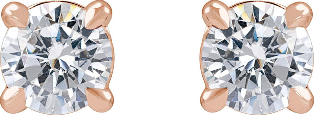 14K Gold Lab-Grown Diamond Round Cocktail-Style Stud Earrings - Rose Gold - view 2