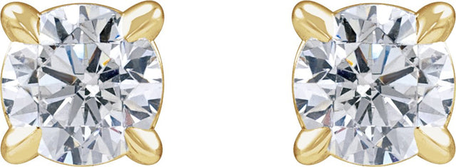 14K Gold Lab-Grown Diamond Round Cocktail-Style Stud Earrings - Yellow Gold - view 2