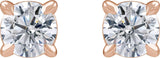 14K Gold Lab-Grown Diamond Round Cocktail-Style Stud Earrings - Rose Gold - view 2