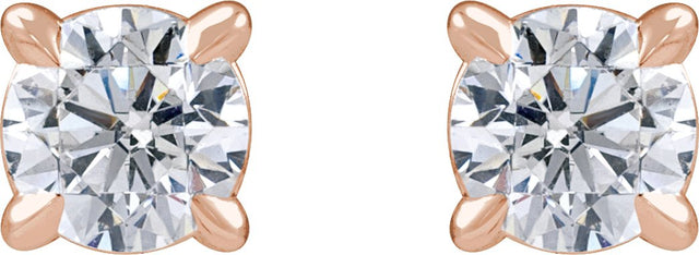 14K Gold Lab-Grown Diamond Round Cocktail-Style Stud Earrings - Rose Gold - view 2
