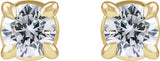 14K Gold Lab-Grown Diamond Round Cocktail-Style Stud Earrings - Yellow Gold - view 2
