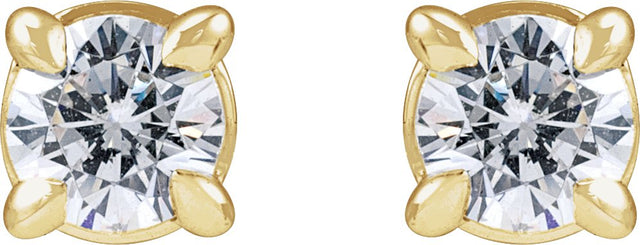 14K Gold Lab-Grown Diamond Round Cocktail-Style Stud Earrings - Yellow Gold - view 2