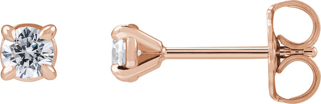 14K Gold Lab-Grown Diamond Round Cocktail-Style Stud Earrings - Rose Gold