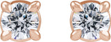 14K Gold Lab-Grown Diamond Round Cocktail-Style Stud Earrings - Rose Gold - view 2