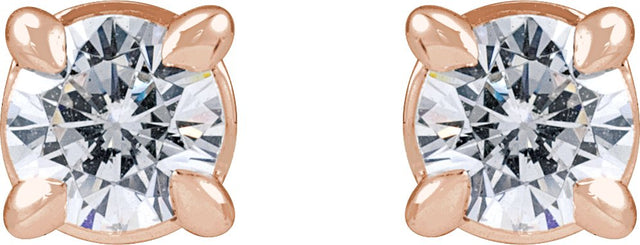 14K Gold Lab-Grown Diamond Round Cocktail-Style Stud Earrings - Rose Gold - view 2