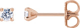14K Gold Lab-Grown Diamond Round Cocktail-Style Stud Earrings - Rose Gold
