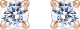 14K Gold Lab-Grown Diamond Round Cocktail-Style Stud Earrings - Rose Gold - view 2