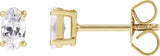 14K Gold Oval Lab-Grown Diamond Stud Earrings - Yellow Gold