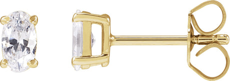 14K Gold Oval Lab-Grown Diamond Stud Earrings - Yellow Gold