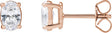 14K Gold Oval Lab-Grown Diamond Stud Earrings - Rose Gold