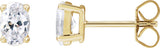 14K Gold Oval Lab-Grown Diamond Stud Earrings - Yellow Gold