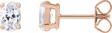 14K Gold Oval Lab-Grown Diamond Stud Earrings - Rose Gold