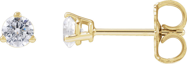 14K Gold Round Lab-Grown Diamond Stud Earrings - Yellow Gold