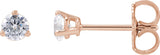 14K Gold Round Lab-Grown Diamond Stud Earrings - Rose Gold