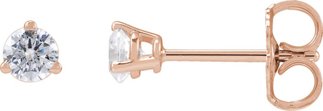 14K Gold Round Lab-Grown Diamond Stud Earrings - Rose Gold
