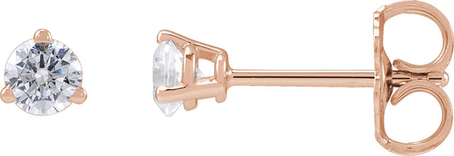 14K Gold Round Lab-Grown Diamond Stud Earrings - Rose Gold