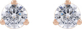 14K Gold Round Lab-Grown Diamond Stud Earrings - Rose Gold - view 2