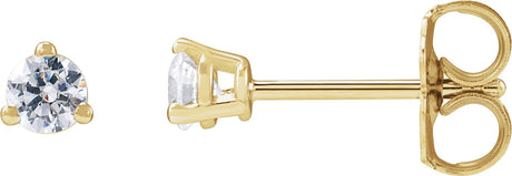 14K Gold Round Lab-Grown Diamond Stud Earrings - Yellow Gold