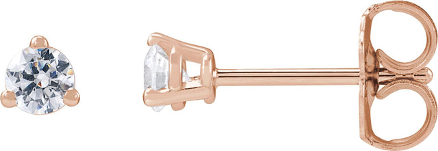 14K Gold Round Lab-Grown Diamond Stud Earrings - Rose Gold