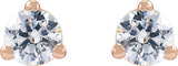 14K Gold Round Lab-Grown Diamond Stud Earrings - Rose Gold - view 2