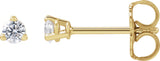 14K Gold Round Lab-Grown Diamond Stud Earrings - Yellow Gold