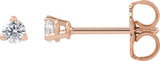 14K Gold Round Lab-Grown Diamond Stud Earrings - Rose Gold