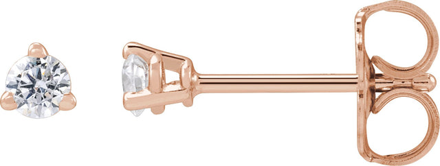 14K Gold Round Lab-Grown Diamond Stud Earrings - Rose Gold