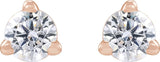 14K Gold Round Lab-Grown Diamond Stud Earrings - Rose Gold - view 2