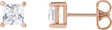 14K Gold Square Lab-Grown Diamond Stud Earrings - Rose Gold