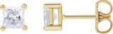 14K Gold Square Lab-Grown Diamond Stud Earrings - Yellow Gold