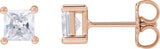 14K Gold Square Lab-Grown Diamond Stud Earrings - Rose Gold