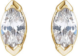 14K Gold Marquise Lab-Grown Diamond Stud Earrings - Yellow Gold - view 2